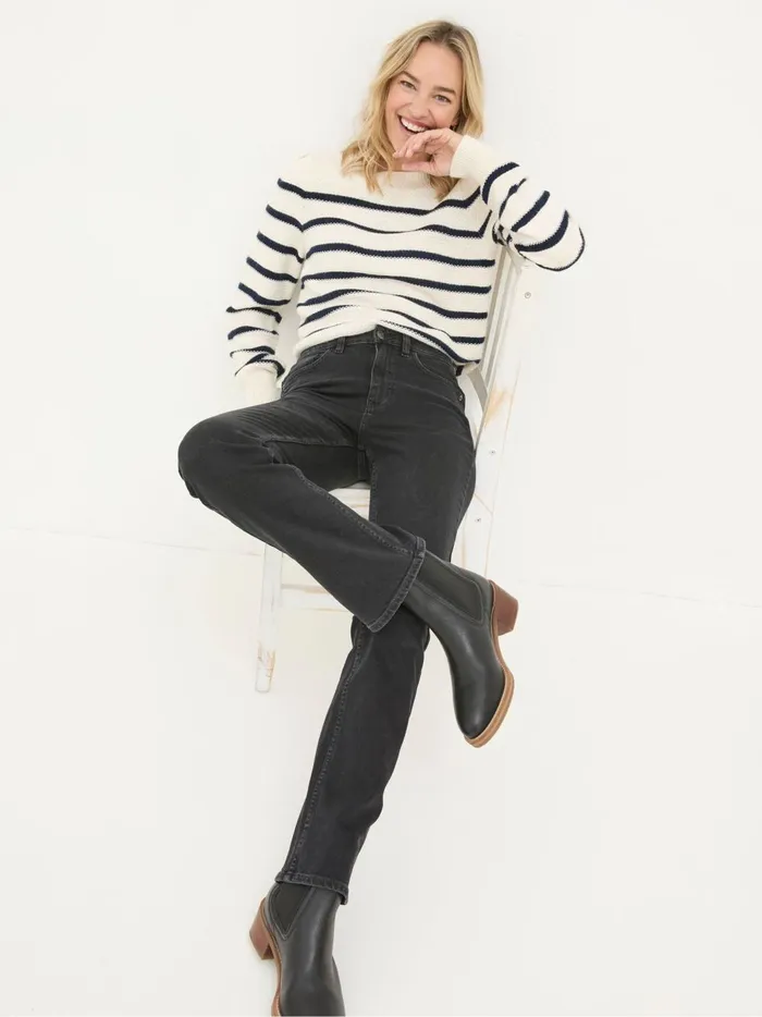 Women Jeans Fat Face Brooke Black Bootcut Jeans