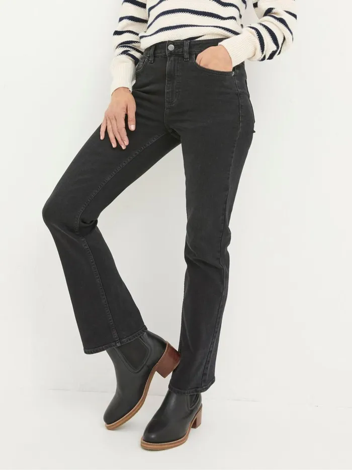Women Jeans Fat Face Brooke Black Bootcut Jeans