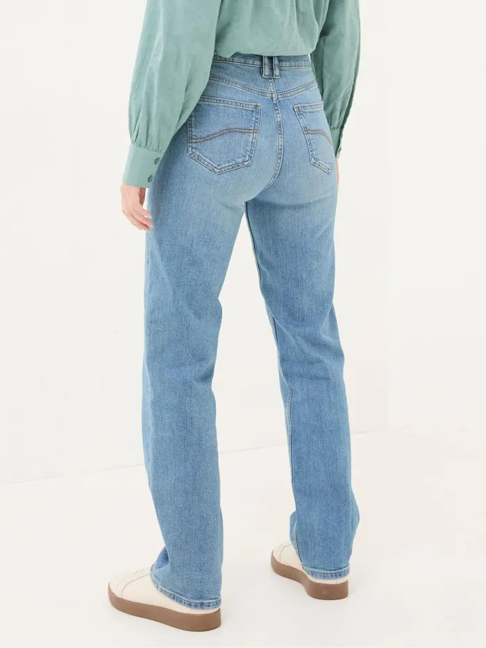 Women Jeans Fat Face Carmel Light Vintage Blue Comfort Stretch Straight Jeans