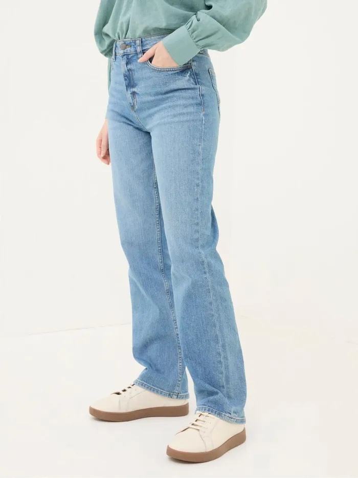 Women Jeans Fat Face Carmel Light Vintage Blue Comfort Stretch Straight Jeans