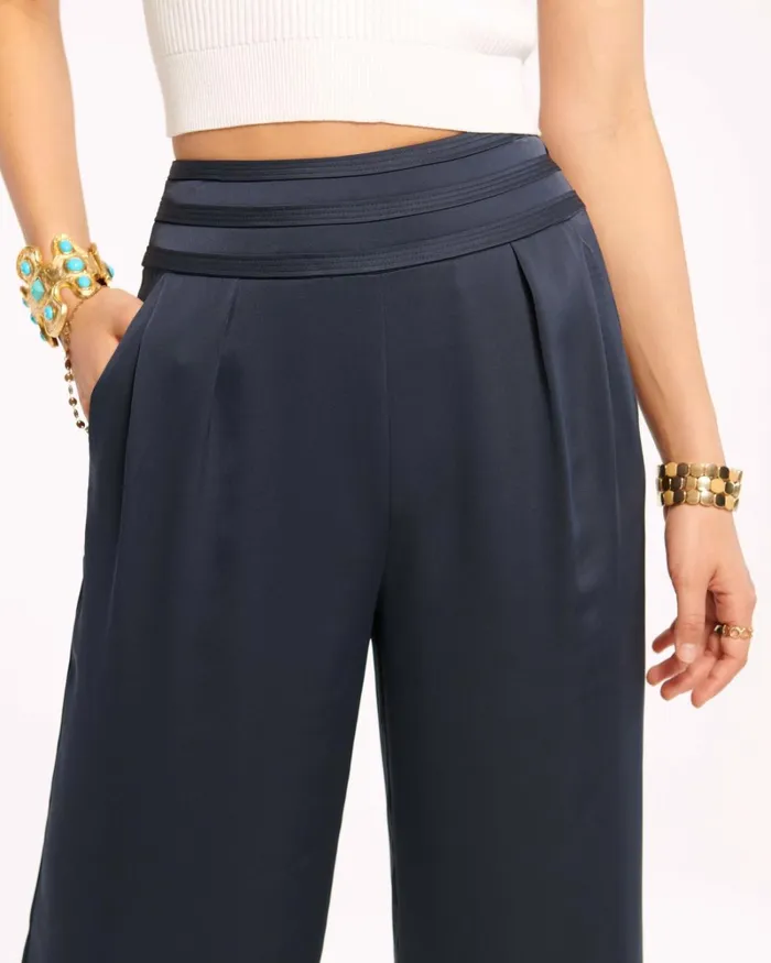Women Joss Cropped Wide Leg Pant Navy Ramy Brook Pants