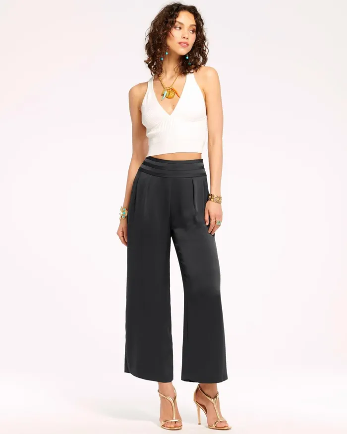 Women Joss Cropped Wide Leg Pant Navy Ramy Brook Pants