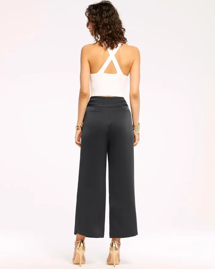 Women Joss Cropped Wide Leg Pant Navy Ramy Brook Pants