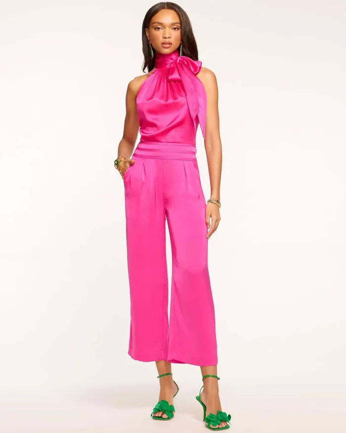 Women Joss Cropped Wide Leg Pant Navy Ramy Brook Pants