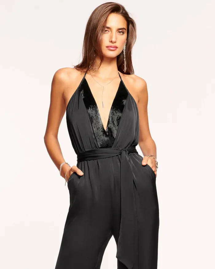 Women Kayla Embellished Jumpsuit Black Ramy Brook Dresses