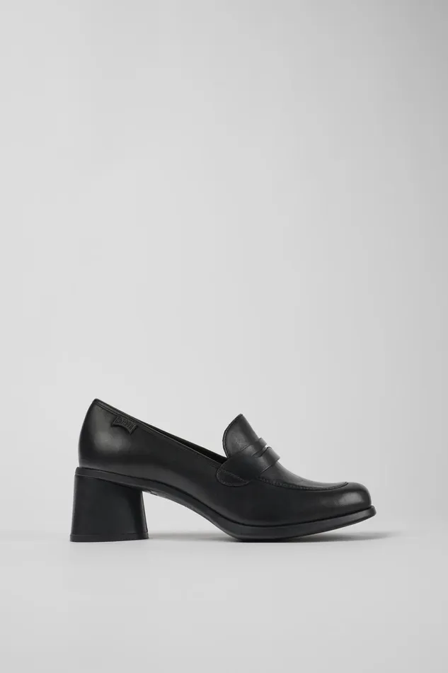 Women Kiara Black Leather Heels Camper Formal Shoes Women Kiara Black Leather Heels Camper Formal Shoes