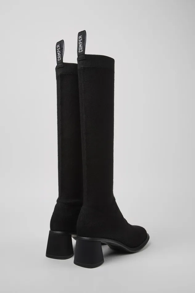 Women Kiara TENCEL Black Textile Highboot Camper Boots Women Kiara TENCEL Black Textile Highboot Camper Boots