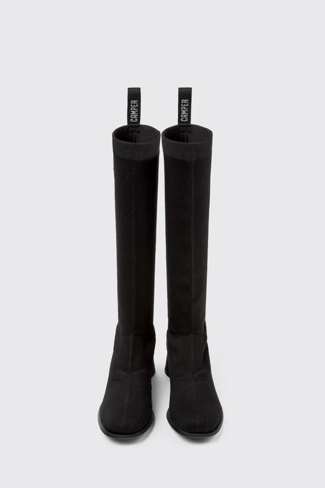 Women Kiara TENCEL Black Textile Highboot Camper Boots Women Kiara TENCEL Black Textile Highboot Camper Boots