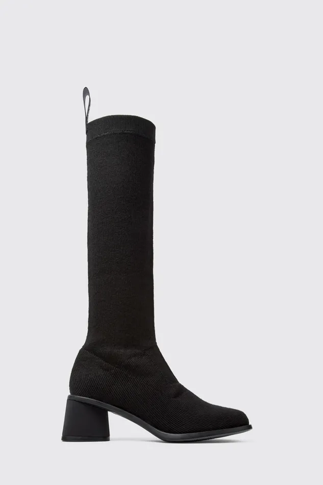 Women Kiara TENCEL Black Textile Highboot Camper Boots Women Kiara TENCEL Black Textile Highboot Camper Boots
