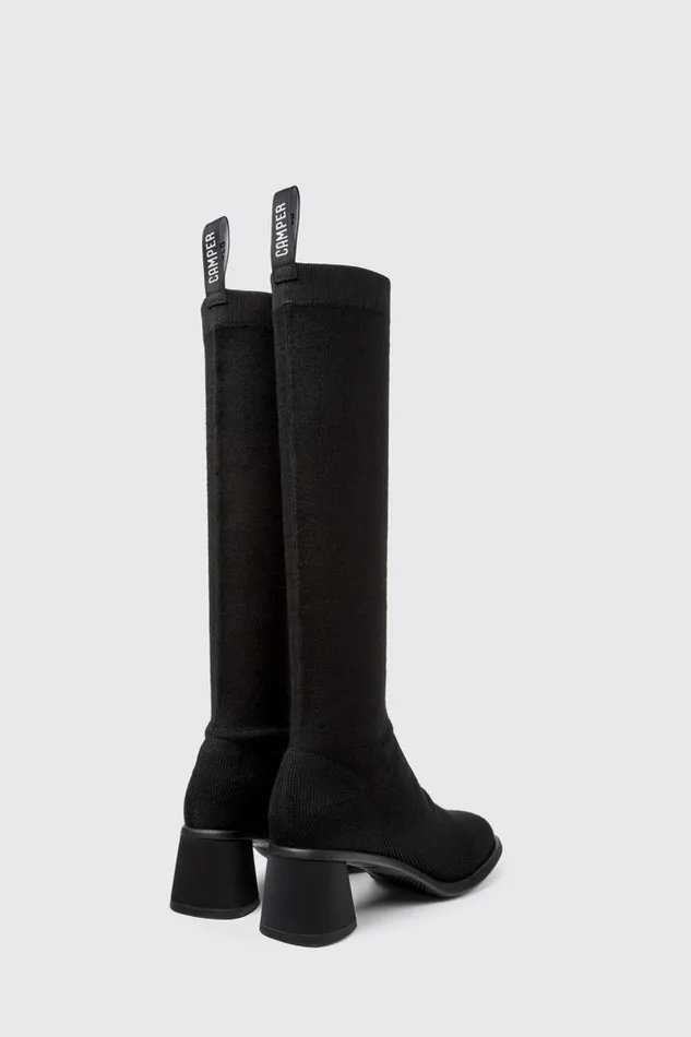 Women Kiara TENCEL Black Textile Highboot Camper Boots Women Kiara TENCEL Black Textile Highboot Camper Boots