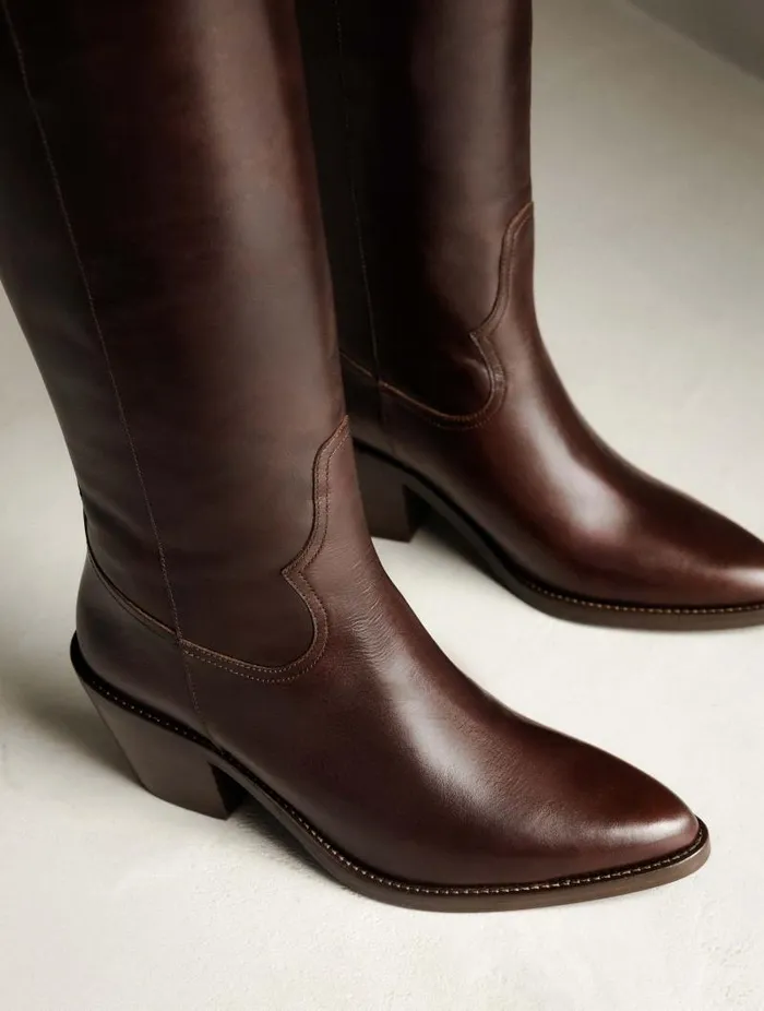 Women Knee High Boots Bobbies Dolores Irish Coffee