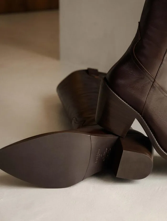 Women Knee High Boots Bobbies Dolores Irish Coffee