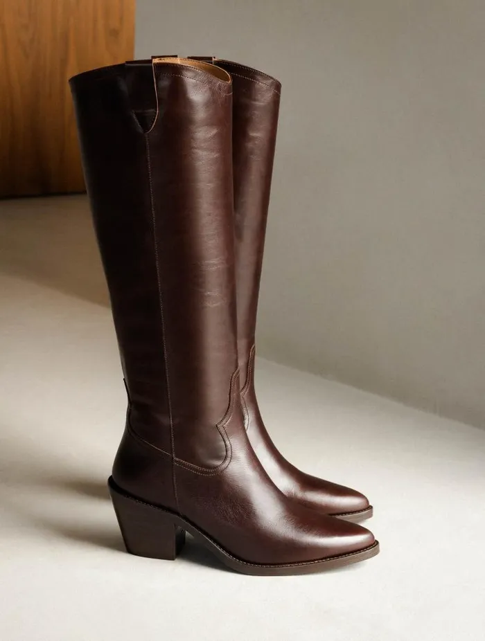 Women Knee High Boots Bobbies Dolores Irish Coffee