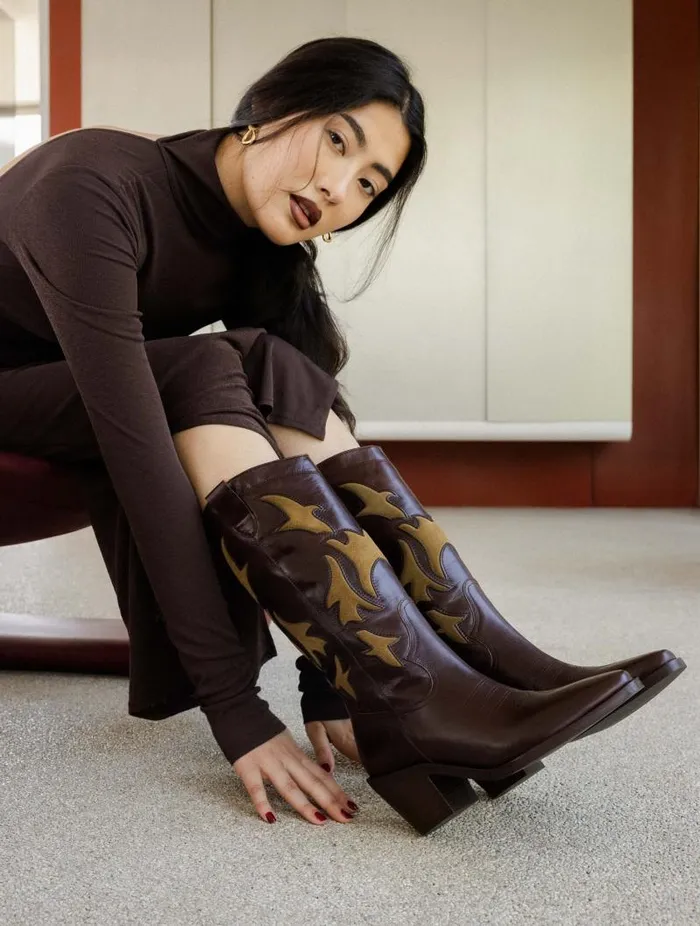 Women Knee High Boots Bobbies Joon Irish Coffee