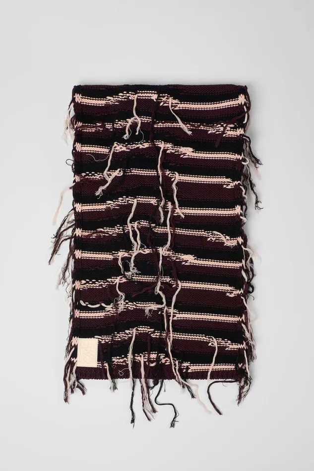 Women Knit Scarf Brown Intarsia Knit Scarf Camper Knit Women Knit Scarf Brown Intarsia Knit Scarf Camper Knit