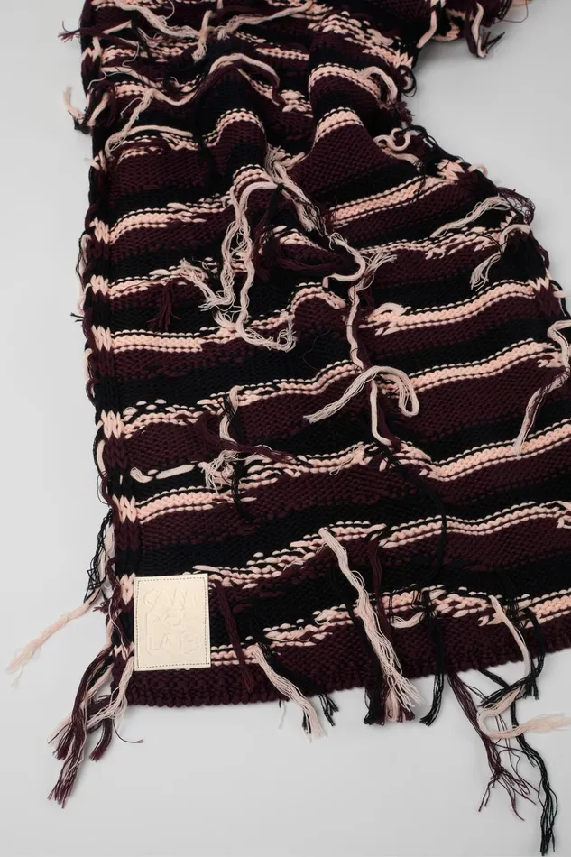 Women Knit Scarf Brown Intarsia Knit Scarf Camper Knit Women Knit Scarf Brown Intarsia Knit Scarf Camper Knit