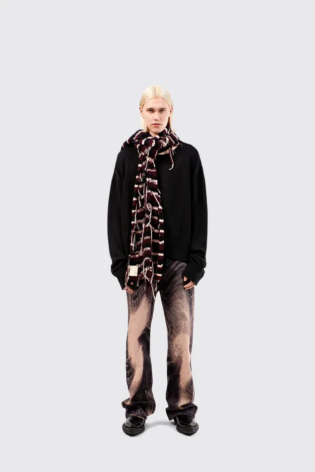 Women Knit Scarf Brown Intarsia Knit Scarf Camper Knit Women Knit Scarf Brown Intarsia Knit Scarf Camper Knit
