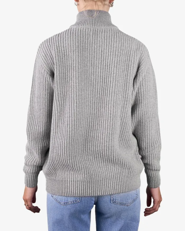 Women Knit Sweaters Colorful Standard Merino Quarter Zip Dusty Olive