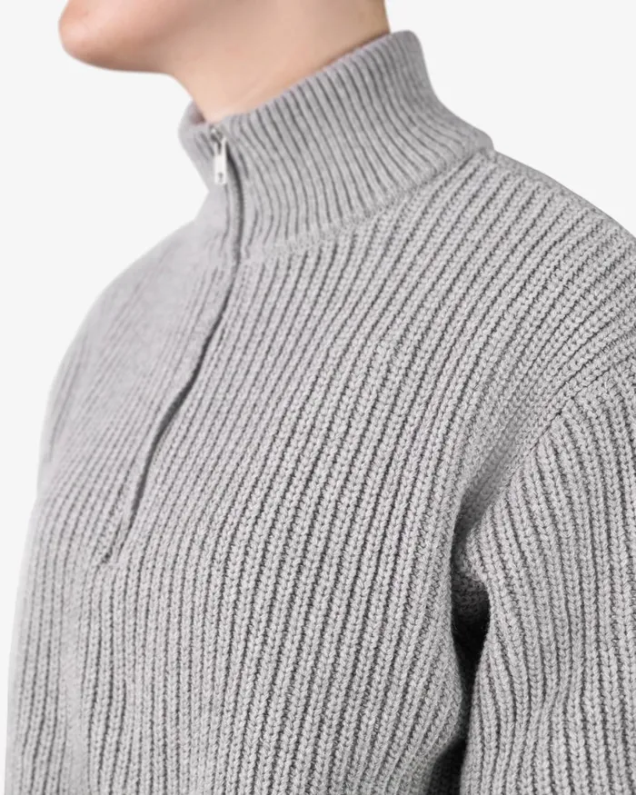 Women Knit Sweaters Colorful Standard Merino Quarter Zip Dusty Olive