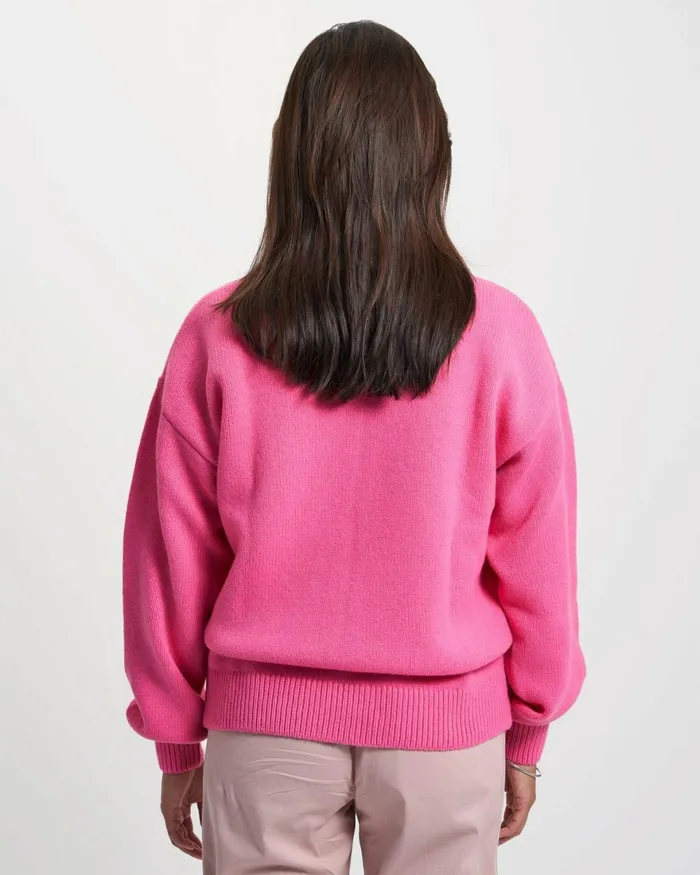 Women Knit Sweaters Colorful Standard Oversized Merino Wool Crew Polar Blue
