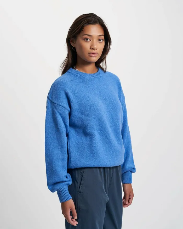 Women Knit Sweaters Colorful Standard Oversized Merino Wool Crew Sahara Camel
