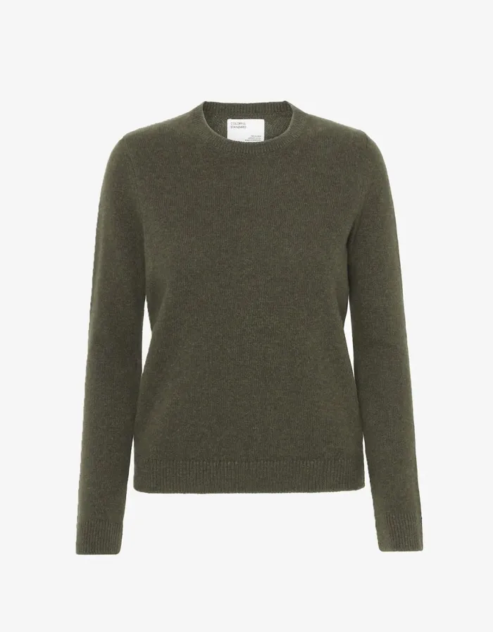 Women Knit Sweaters Colorful Standard Women Classic Merino Wool Crew Dusty Olive Women Knit Sweaters Colorful Standard Women Classic Merino Wool Crew Dusty Olive