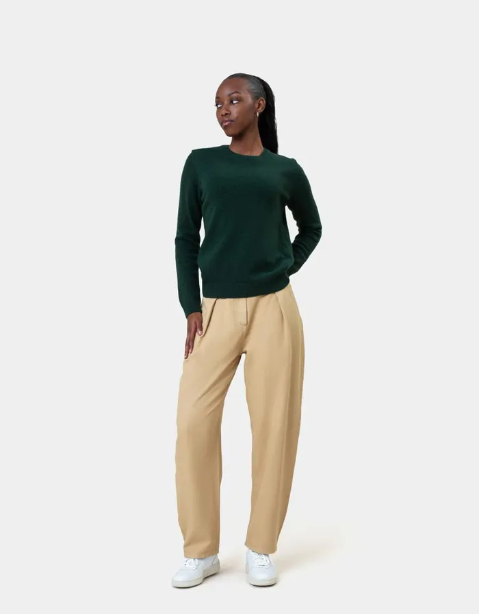 Women Knit Sweaters Colorful Standard Women Classic Merino Wool Crew Pacific Blue