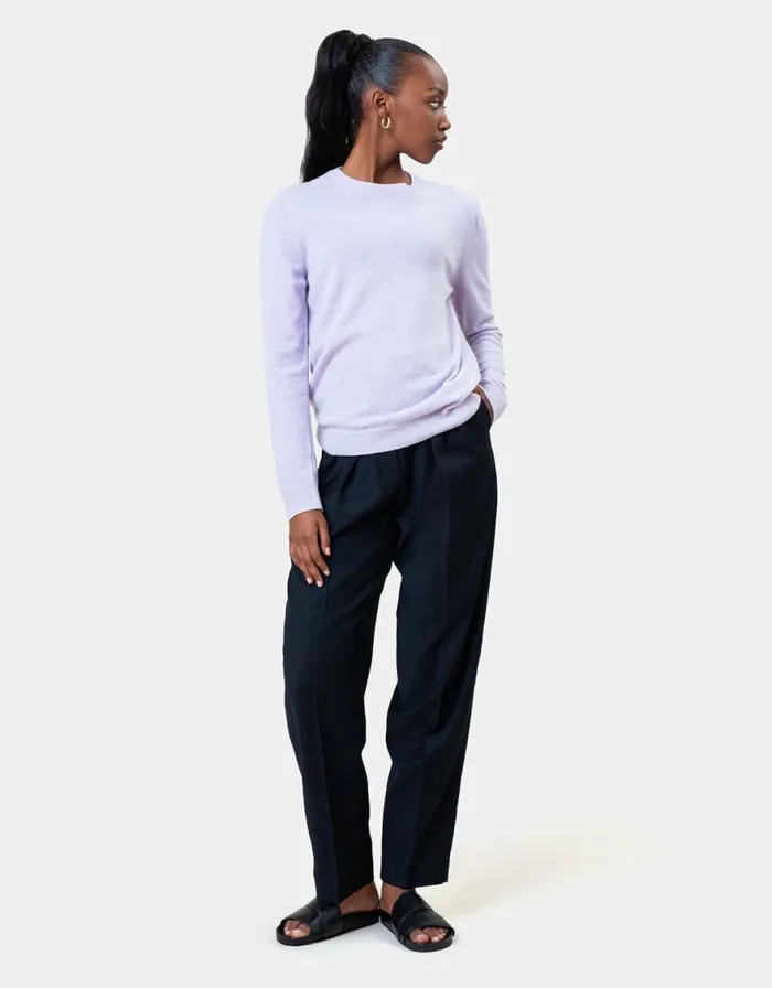 Women Knit Sweaters Colorful Standard Women Light Merino Wool Crew Marine Blue