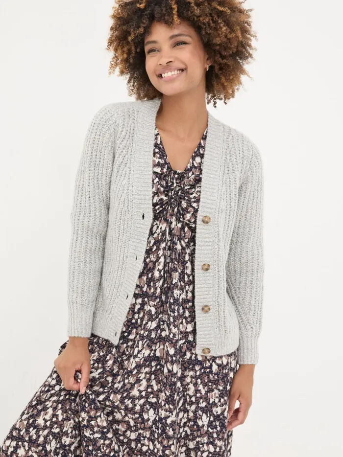 Women Knitwear Fat Face Light Grey Alicia Cardigan