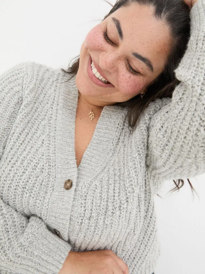 Women Knitwear Fat Face Light Grey Alicia Cardigan Women Knitwear Fat Face Light Grey Alicia Cardigan