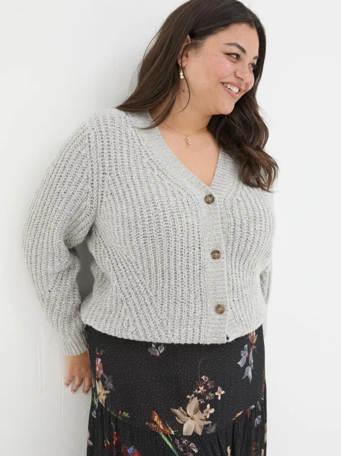 Women Knitwear Fat Face Light Grey Alicia Cardigan Women Knitwear Fat Face Light Grey Alicia Cardigan
