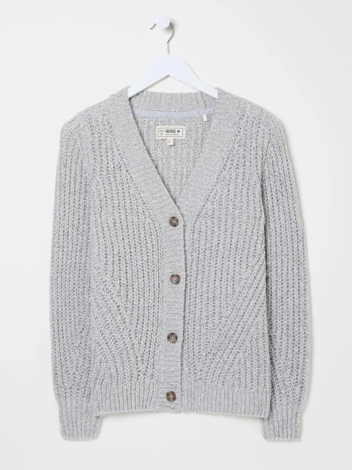 Women Knitwear Fat Face Light Grey Alicia Cardigan Women Knitwear Fat Face Light Grey Alicia Cardigan