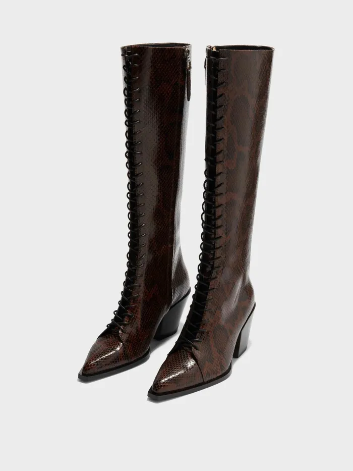 Women Kristina Leather Cowboy KneeHigh Boots Aeyde KneeHigh Boots