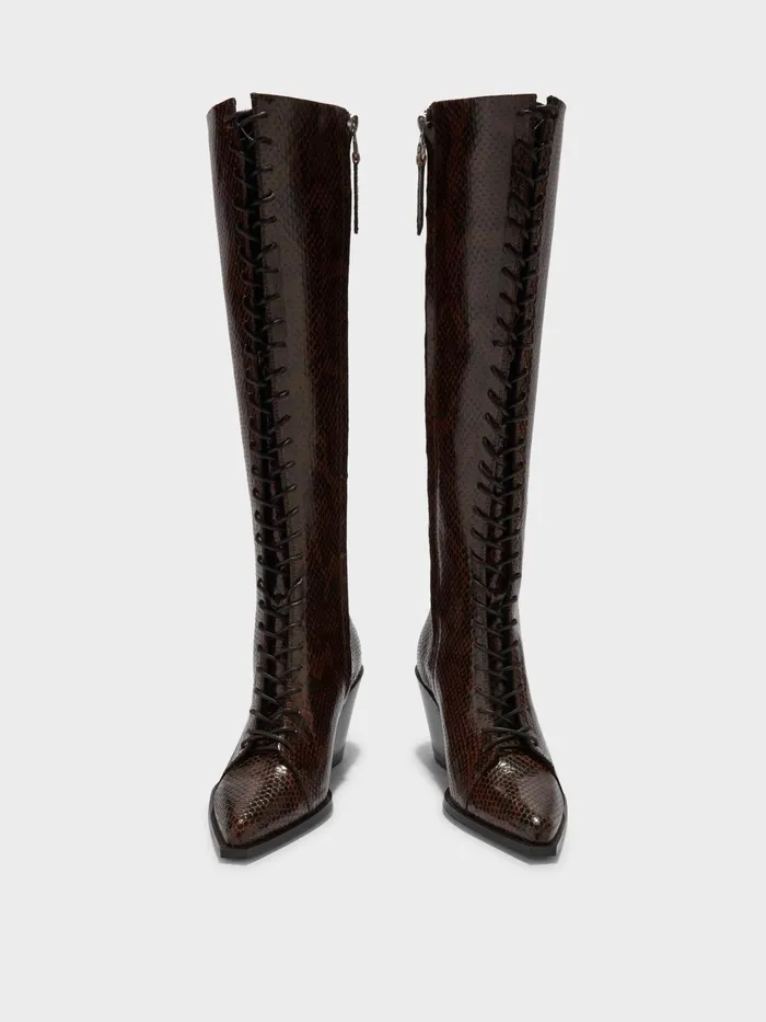 Women Kristina Leather Cowboy KneeHigh Boots Aeyde KneeHigh Boots