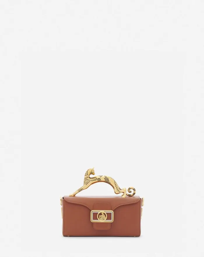 Women Lanvin Crossbody Bags and Shoulder Bags Nano Pencil Cat Leather Bag Tan