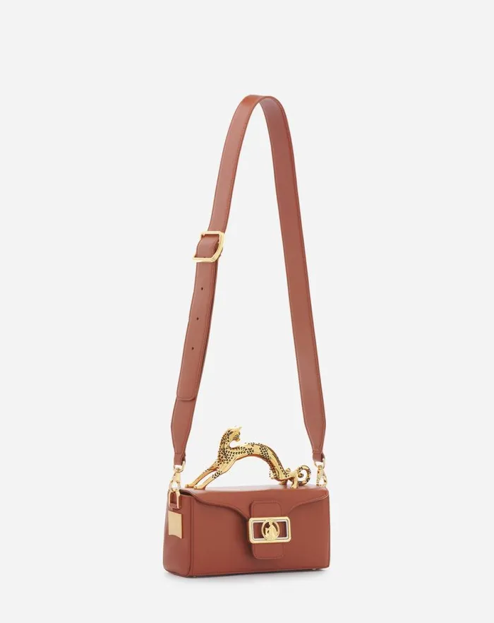Women Lanvin Crossbody Bags and Shoulder Bags Nano Pencil Cat Leather Bag Tan