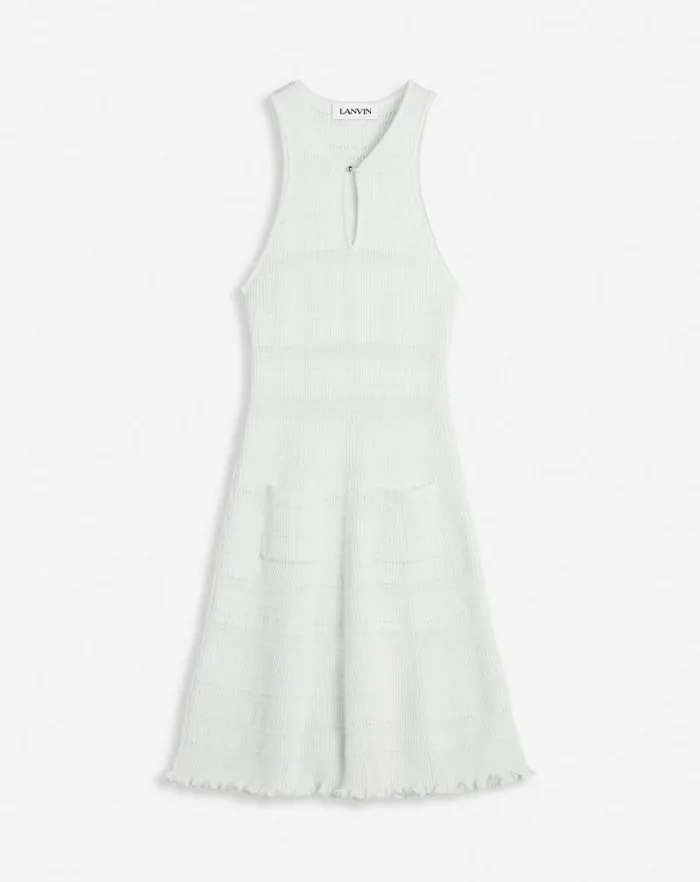 Women Lanvin Dresses Short Cotton Dress Ecru