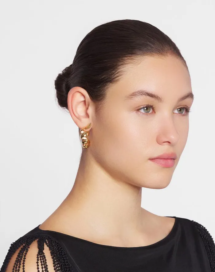 Women Lanvin Jewelry Mlodie Ribbon Creole Earrings Goldmoon