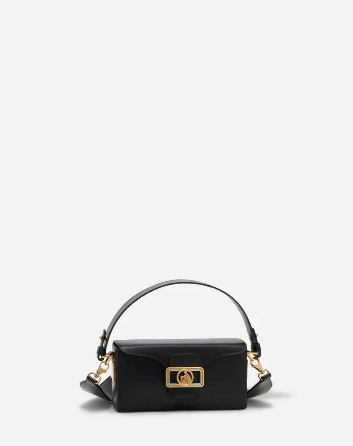 Women Lanvin Mini Bags and Clutches Nano Pencil Shiny Leather Bag Black