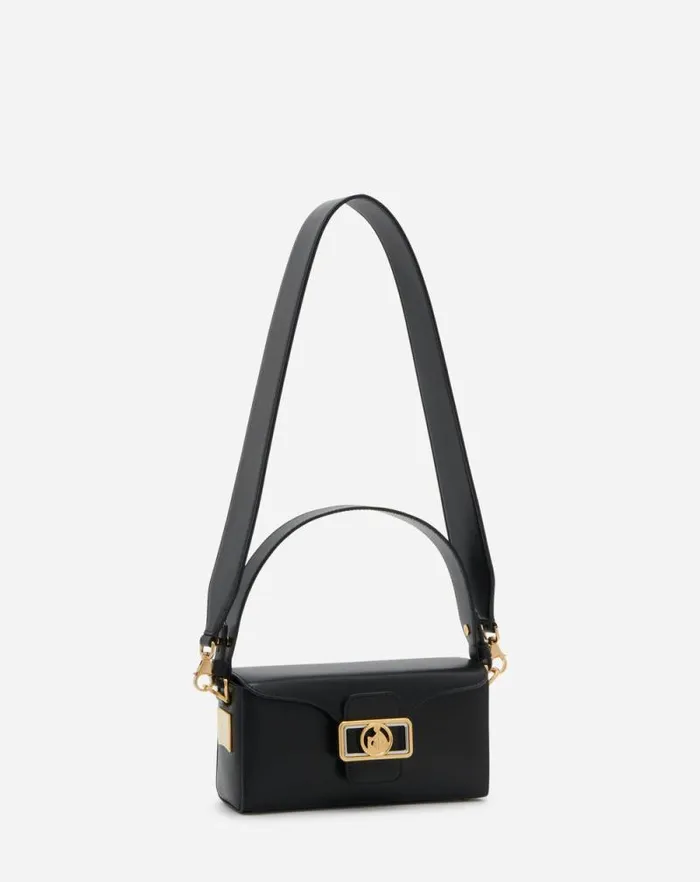 Women Lanvin Mini Bags and Clutches Nano Pencil Shiny Leather Bag Black