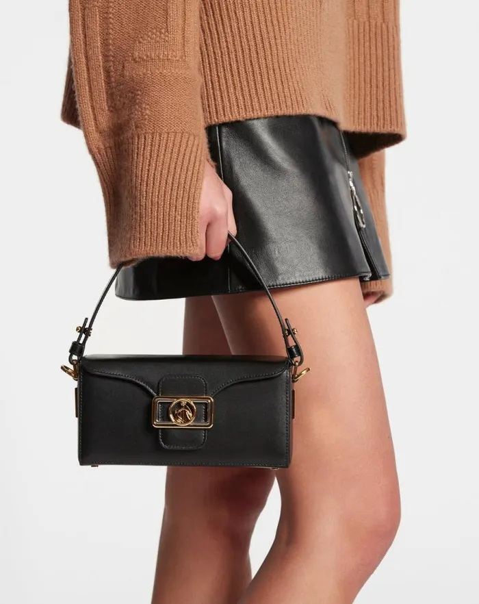 Women Lanvin Mini Bags and Clutches Nano Pencil Shiny Leather Bag Black