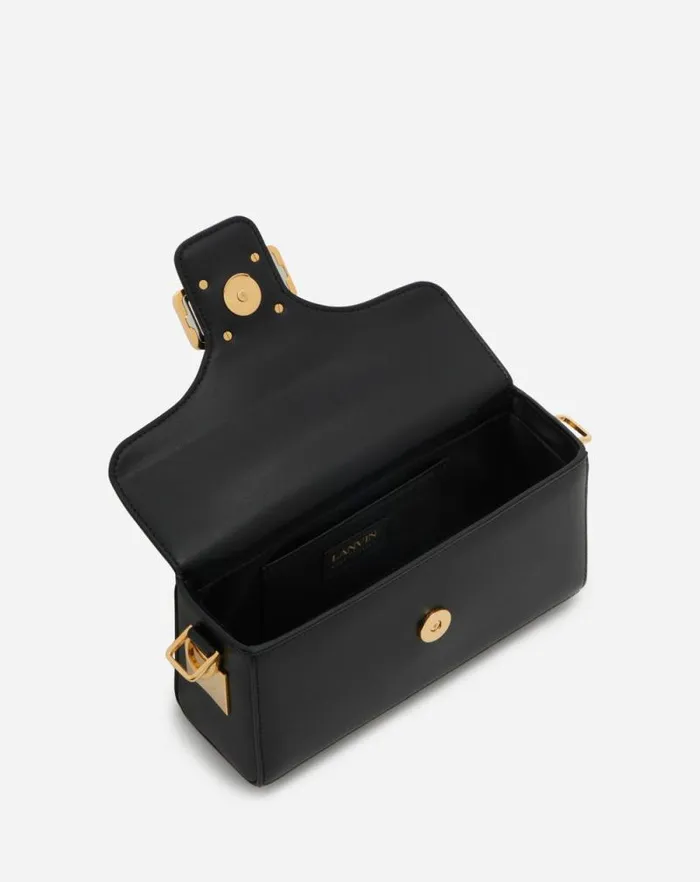 Women Lanvin Mini Bags and Clutches Nano Pencil Shiny Leather Bag Black