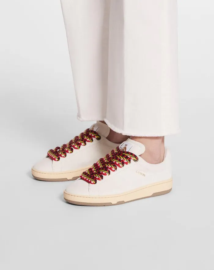 Women Lanvin Sneakers Suede Curb Lite Sneakers White