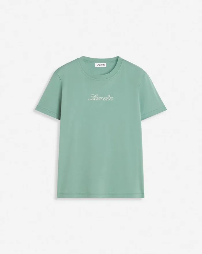 Women Lanvin TShirts and Sweatshirts Lanvin Embroidered Tshirt Vert De Gris