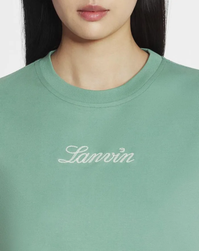 Women Lanvin TShirts and Sweatshirts Lanvin Embroidered Tshirt Vert De Gris Women Lanvin TShirts and Sweatshirts Lanvin Embroidered Tshirt Vert De Gris