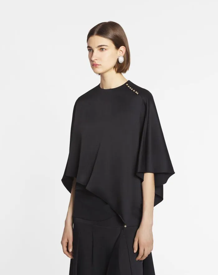 Women Lanvin Tops Cape Top Black