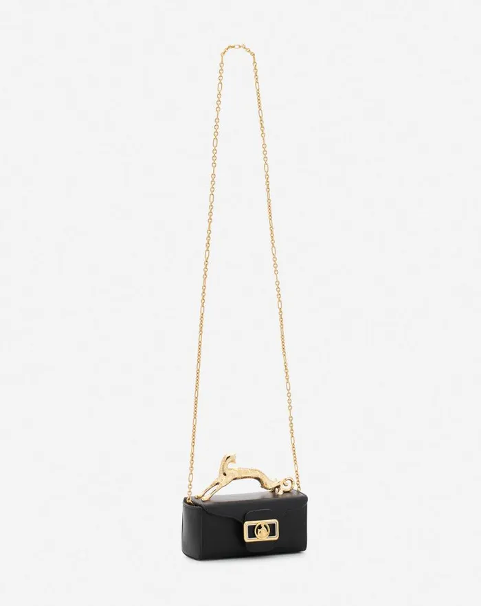 Women Lanvin Wallets and Small Leather Goods Leather Micro Pencil Cat Bag Black