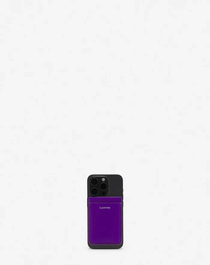 Women Lanvin Wallets and Small Leather Goods Magnetic Leather Cardholder Anemone