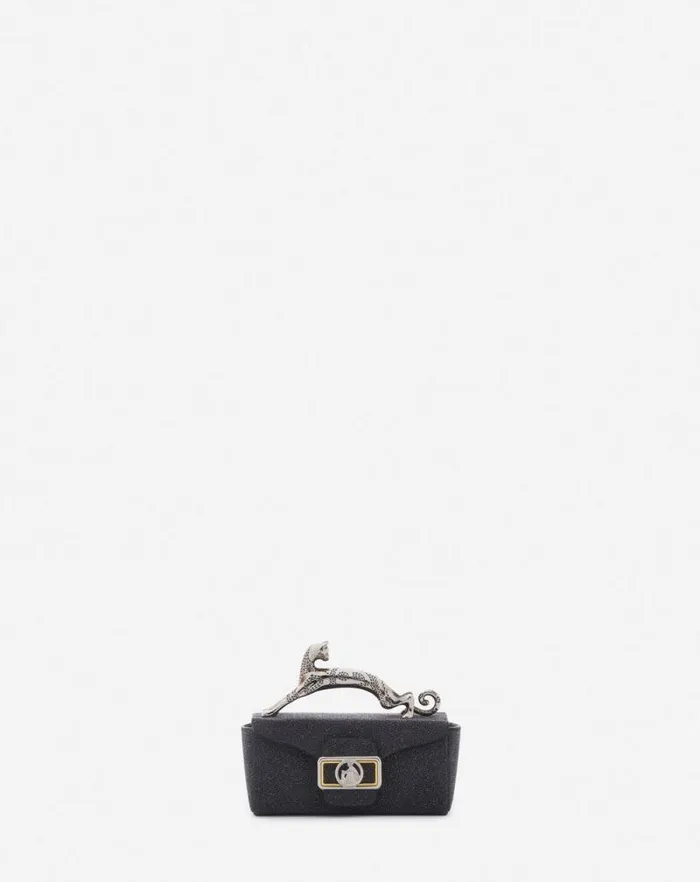Women Lanvin Wallets and Small Leather Goods Micro Pencil Cat Bag In Suede Black