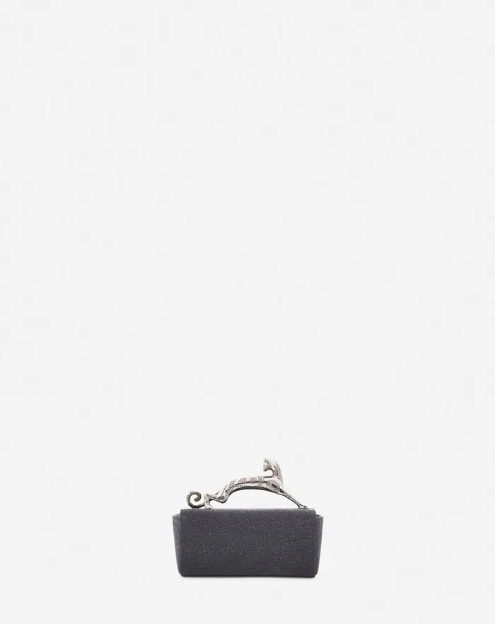 Women Lanvin Wallets and Small Leather Goods Micro Pencil Cat Bag In Suede Black